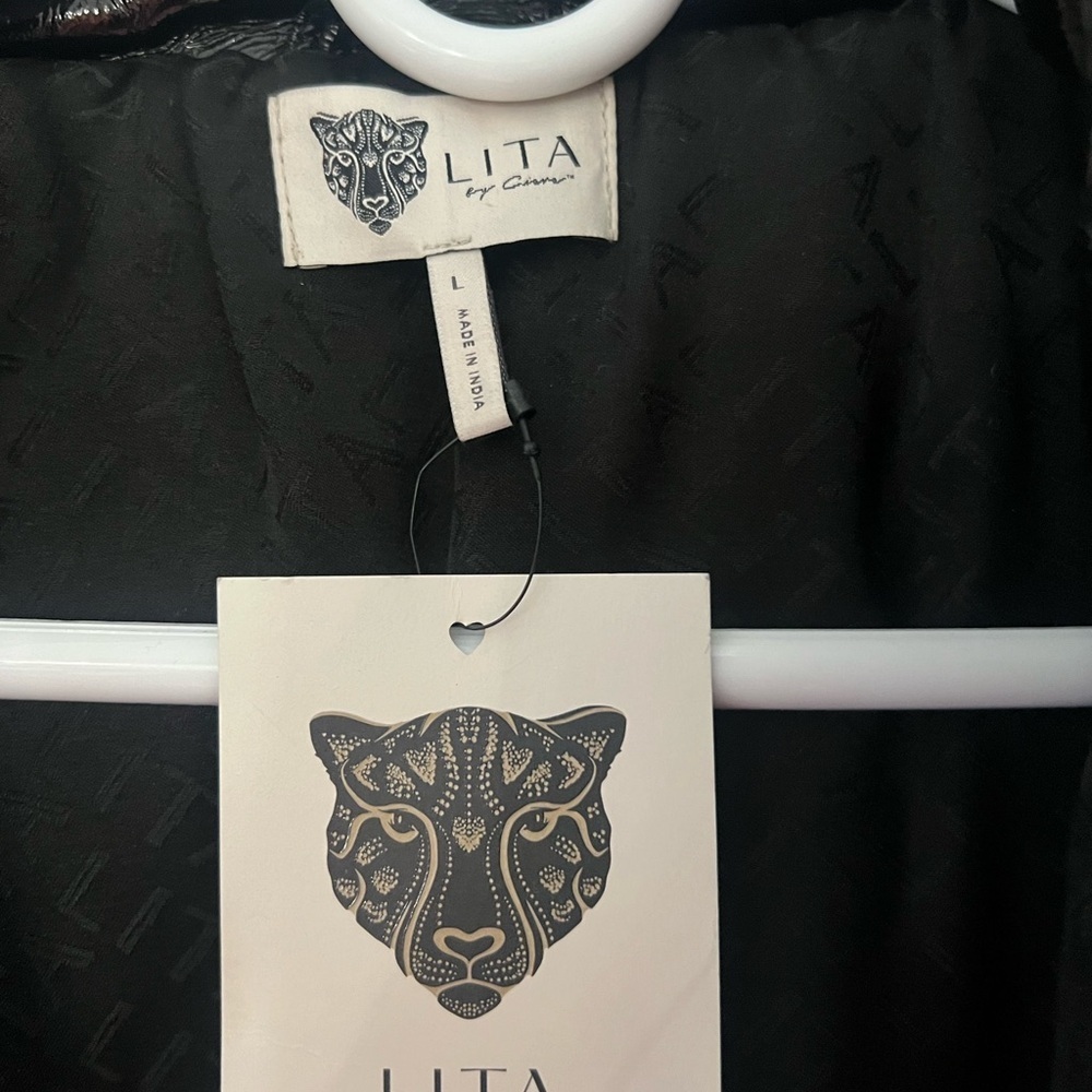 NWT Lita by Ciara Puffer Coat, Leather, Retail $798, Large, Limited - Picture 6 of 6